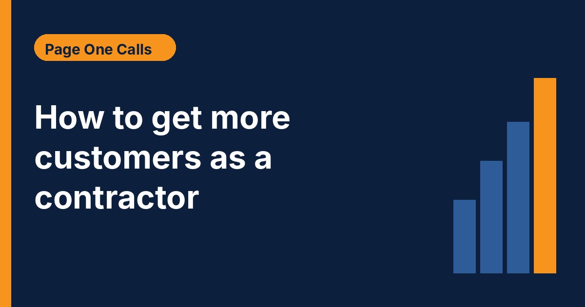 How to get more customers as a contractor